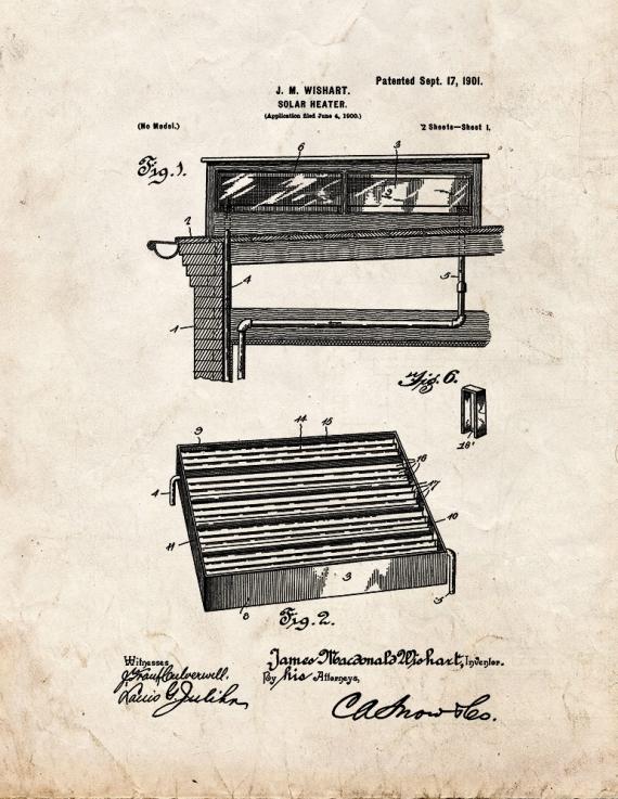 Solar Heater Patent Print