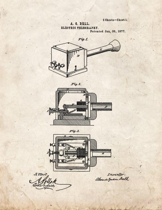 Improvement In Electric Telegraphy Patent Print