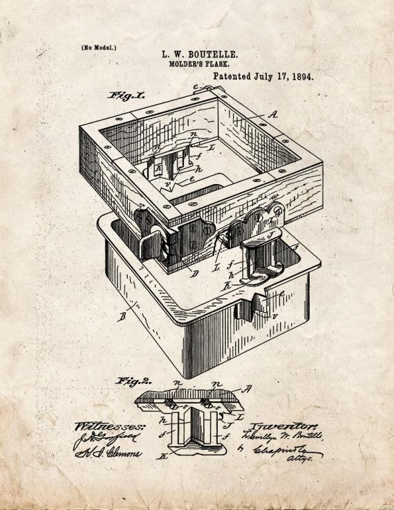 Molder's Flask Patent Print