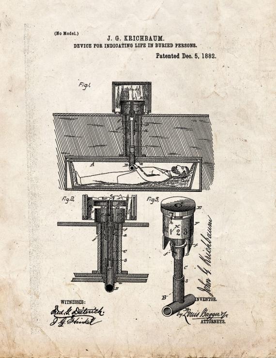 Grave Alarm Patent Print