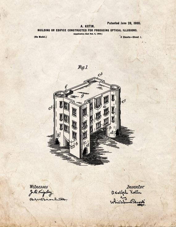 Building or Edifice Constructed for Producing Optical Illusions Patent Print