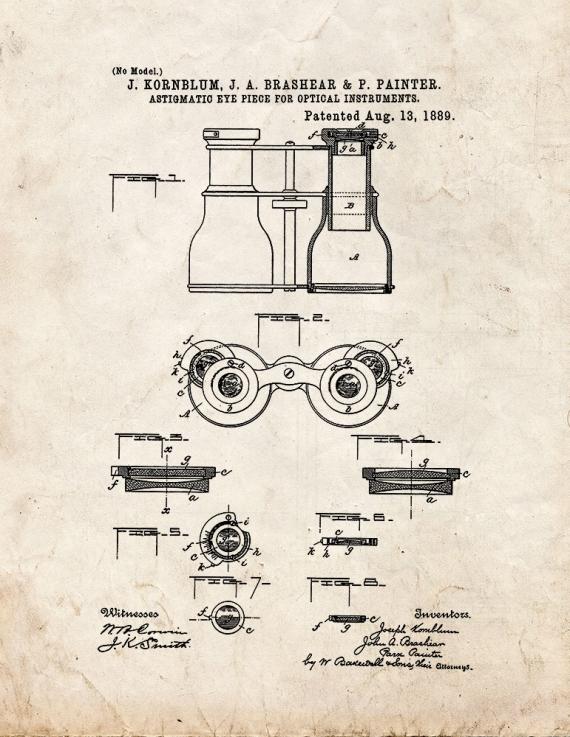 Astigmatic Eye-Piece For Optical Instruments Patent Print