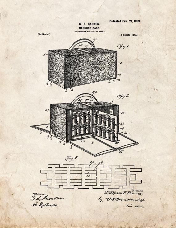 Medicine Case Patent Print