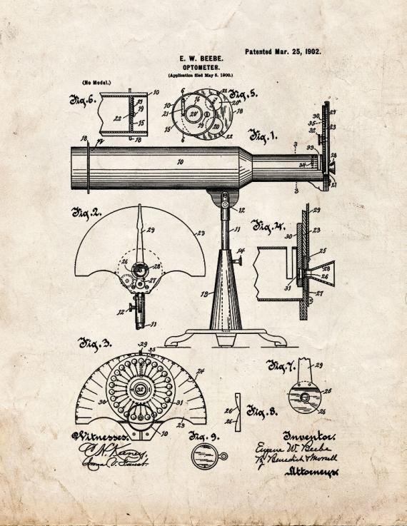 Optometer Patent Print