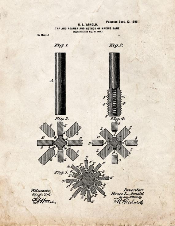 Tap and Reamer Patent Print