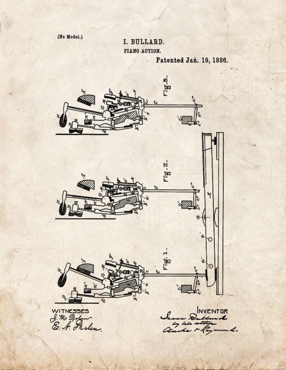 Piano Action Patent Print