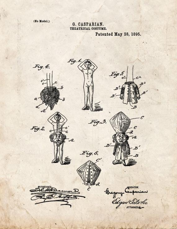 Theatrical Costume Patent Print