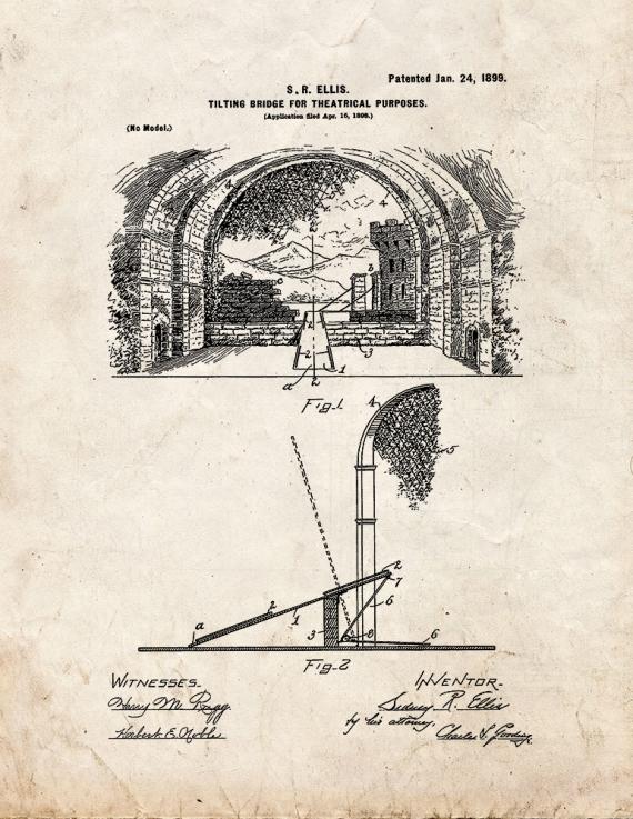 Tilting Bridge For Theatrical Purposes Patent Print