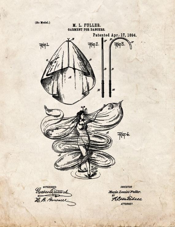 Garment For Dancers Patent Print