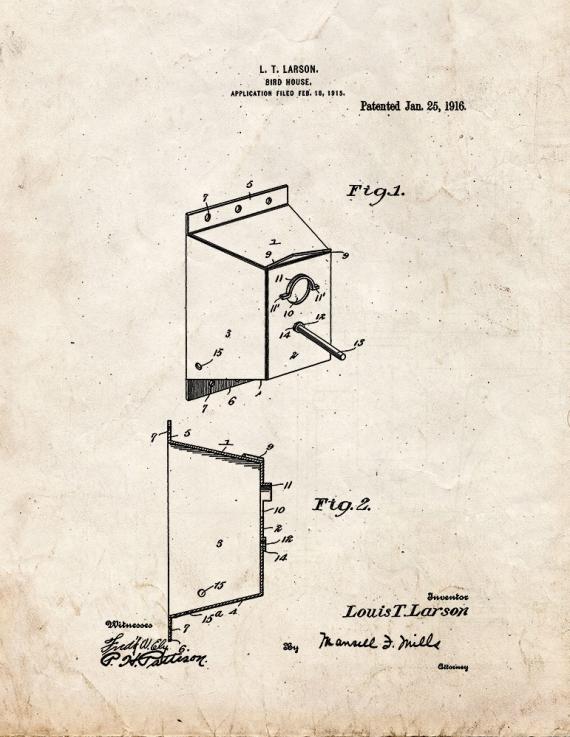 Bird House Patent Print