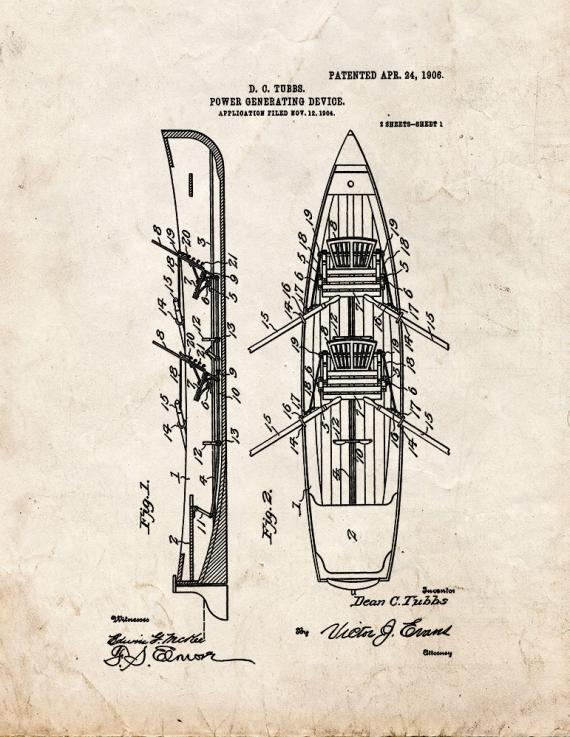 Power Boat Patent Print