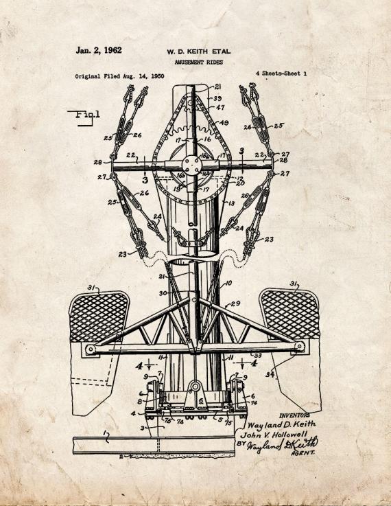 Amusement Ride Patent Print