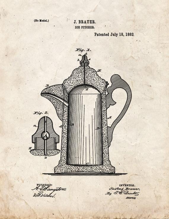 Ice Pitcher Patent Print