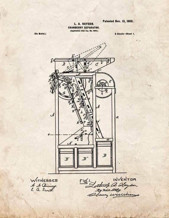 Cranberry-separator Patent Print