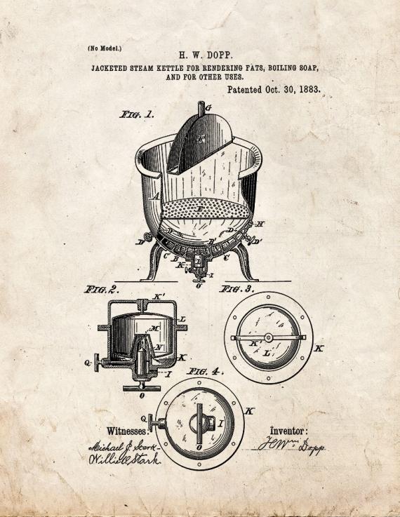 Jacketed Steam-Kettle Patent Print