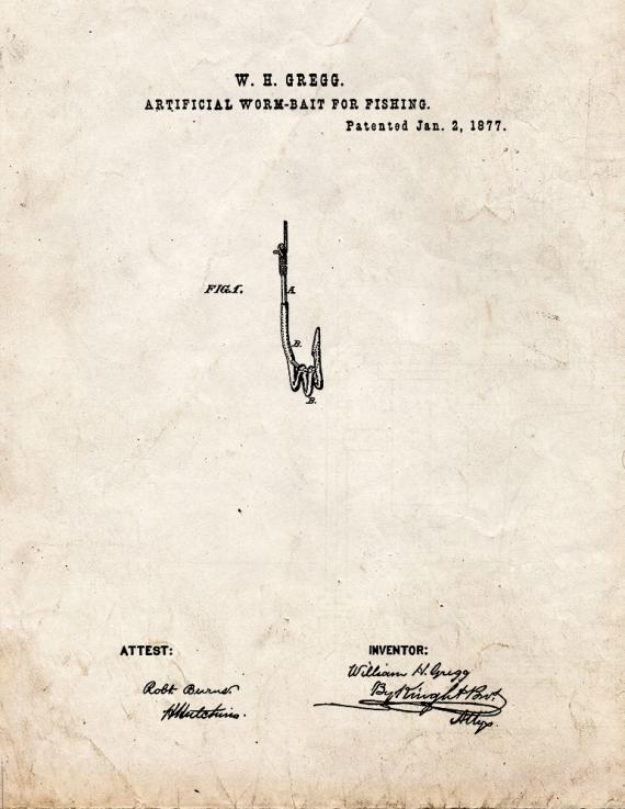 Artificial Worm-Bait For Fishing Patent Print