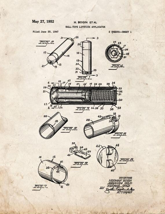 Ball-type Lipstick Applicator Patent Print