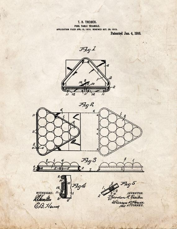 Pool-table Triangle Patent Print