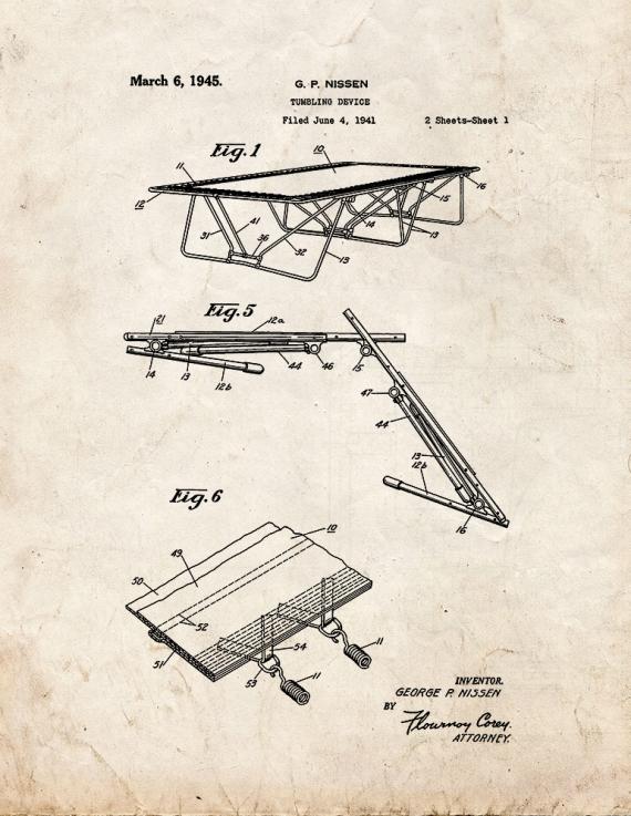 Trampoline Patent Print
