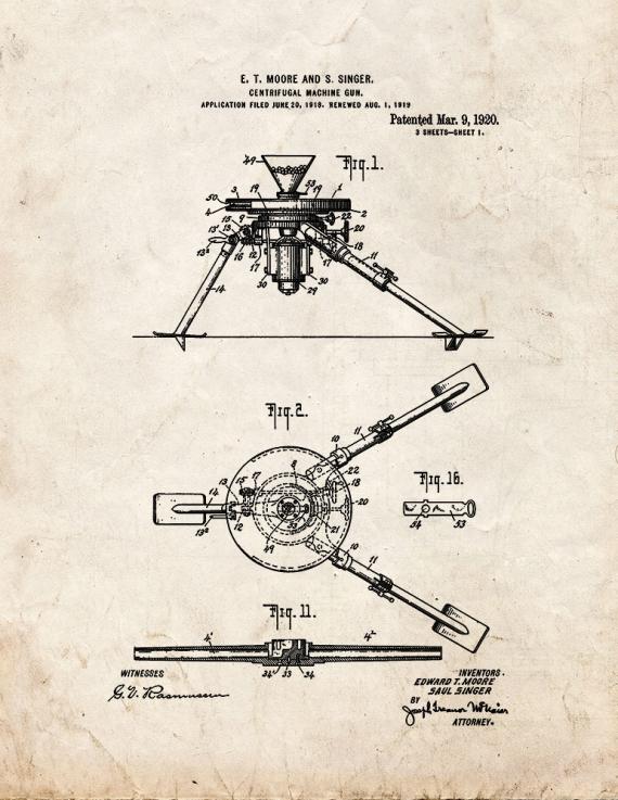 Centrifugal Machine Gun Patent Print