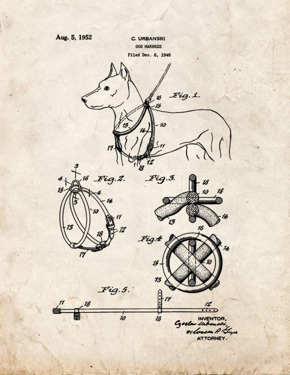 Dog Harness Patent Print