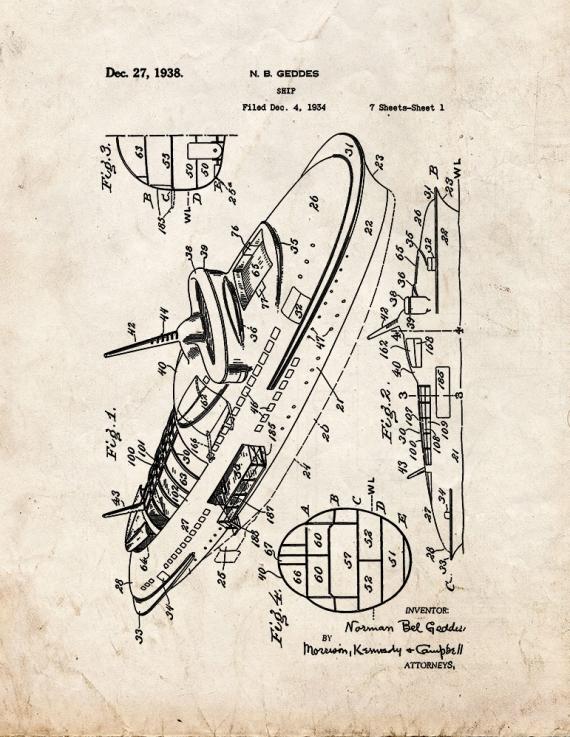 Ship Patent Print