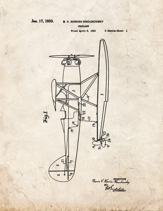 Seaplane Patent Print