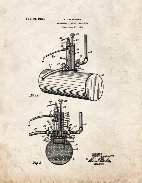 Automatic Fire Extinguisher Patent Print