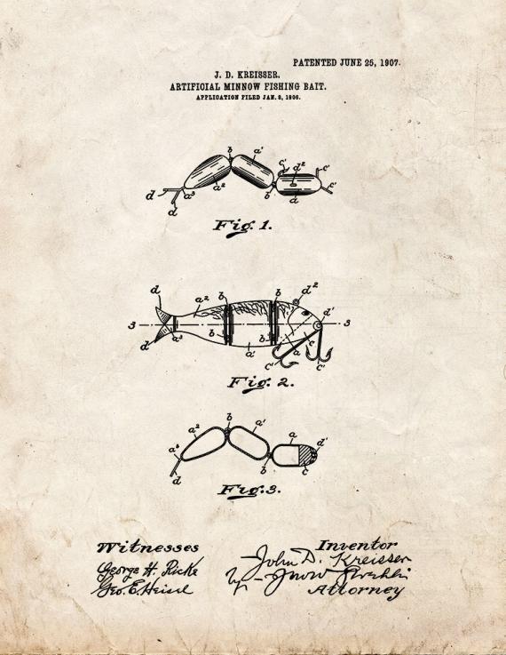 Artificial-minnow Fishing-bait Patent Print