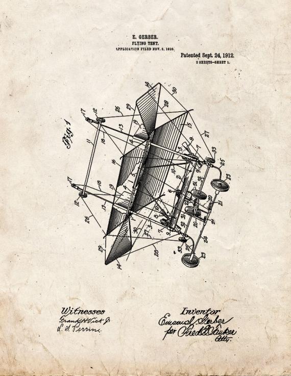Flying-tent Patent Print
