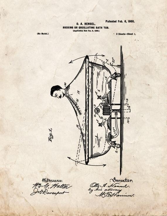 Rocking or Oscillating Bath-tub Patent Print