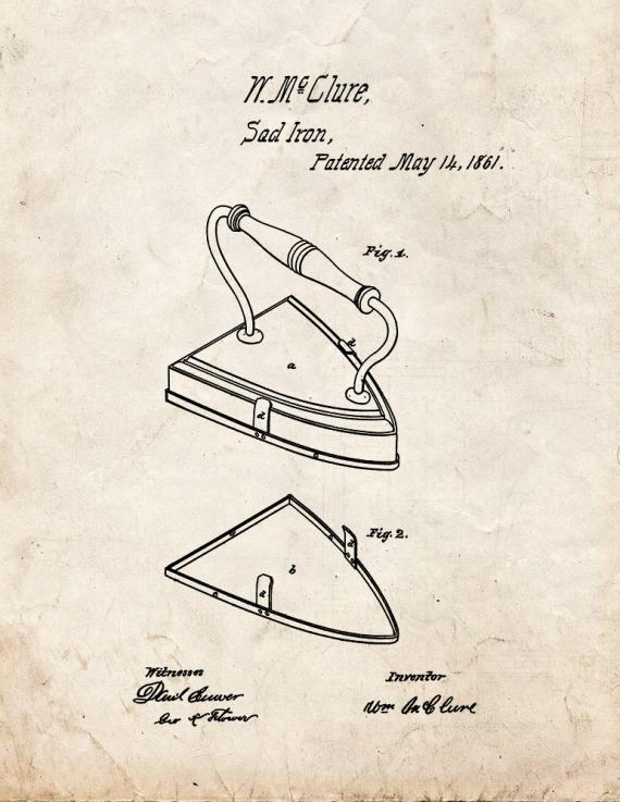Sad Iron Patent Print