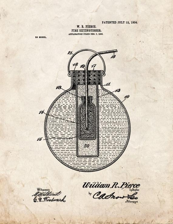 Fire Extinguisher Patent Print