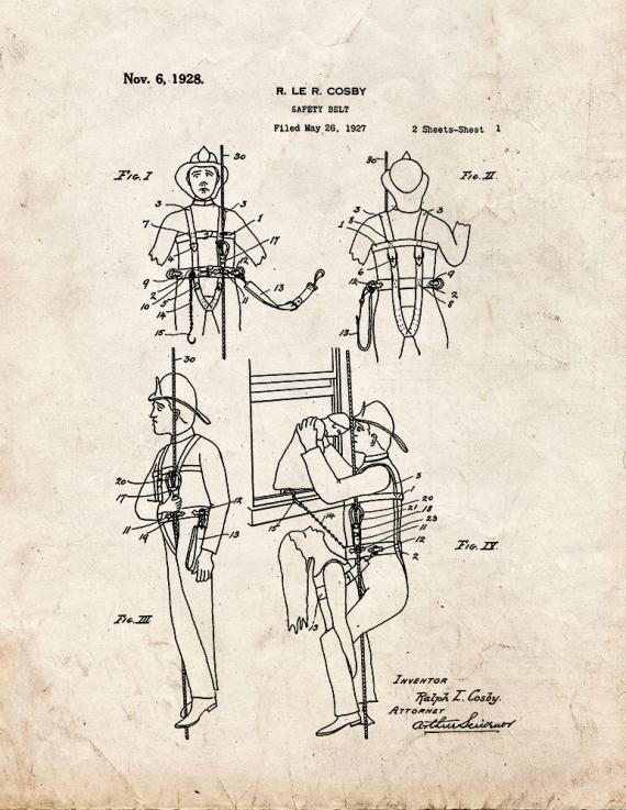 Safety Belt Patent Print