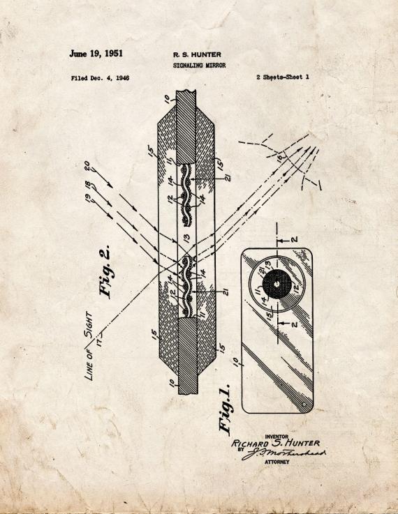 Signaling Mirror Patent Print