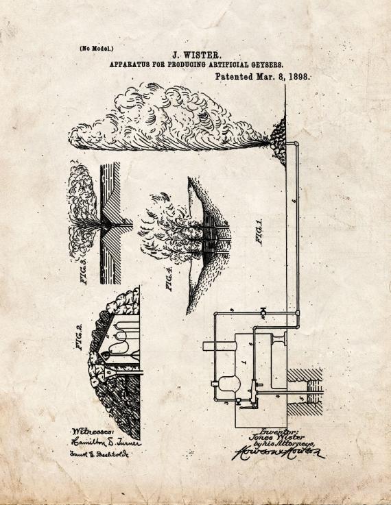 Apparatus For Producing Artificial Geysers Patent Print