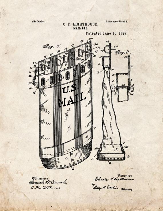 Mail Bag Patent Print