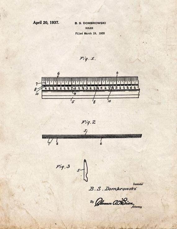 Ruler Patent Print