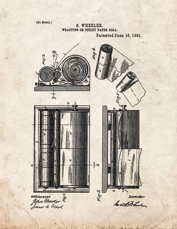 Wrapping Or Toilet Paper Roll Patent Print