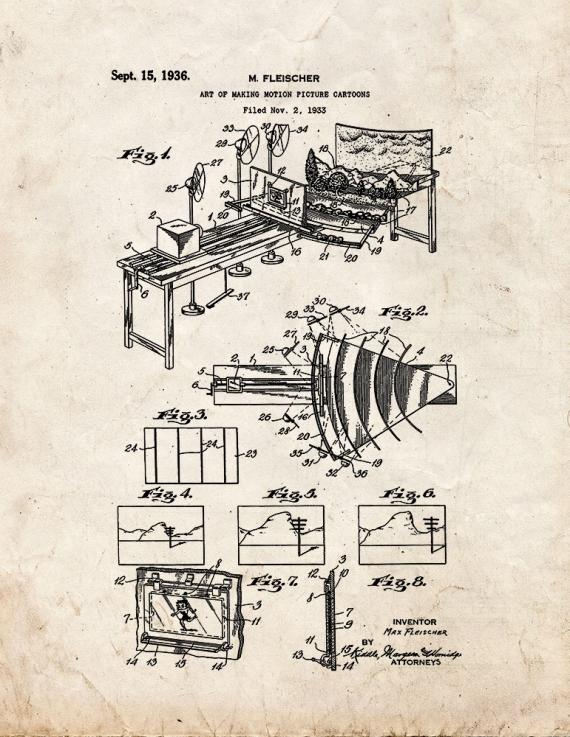 Art Of Making Motion Picture Cartoons Patent Print