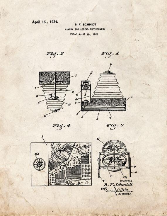 Camera for Aerial Photography Patent Print
