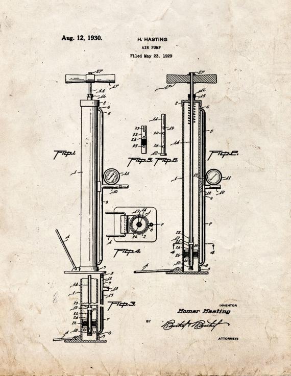 Air Pump Patent Print