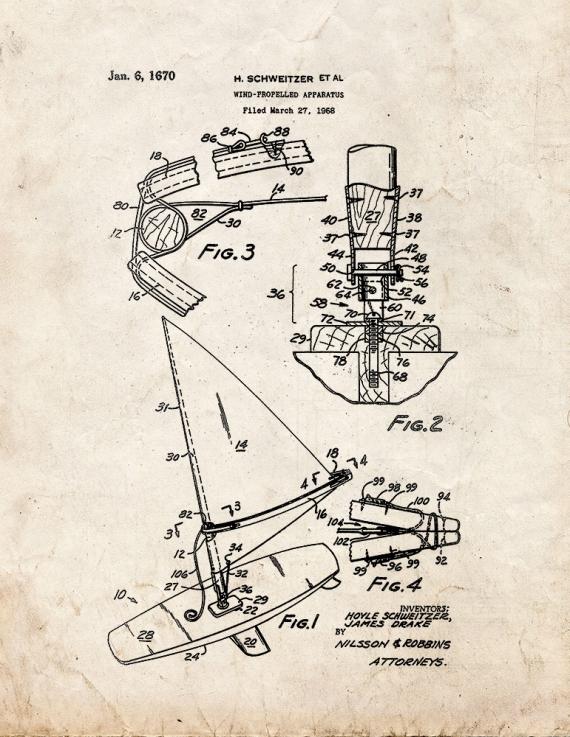 Wind-propelled Apparatus Patent Print