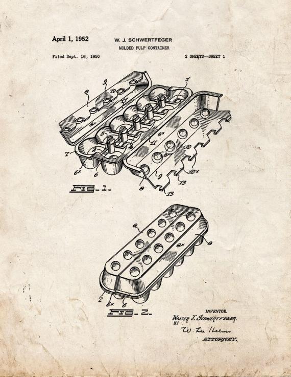 Egg Carton Patent Print