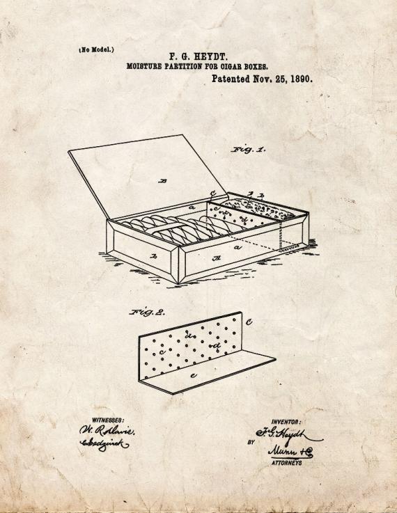 Cigar Box Patent Print
