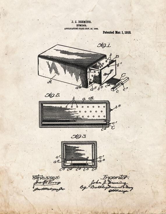 Humidor Patent Print