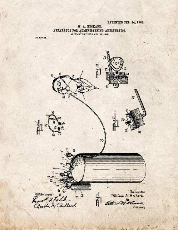 Apparatus for Administering Anesthetics Patent Print