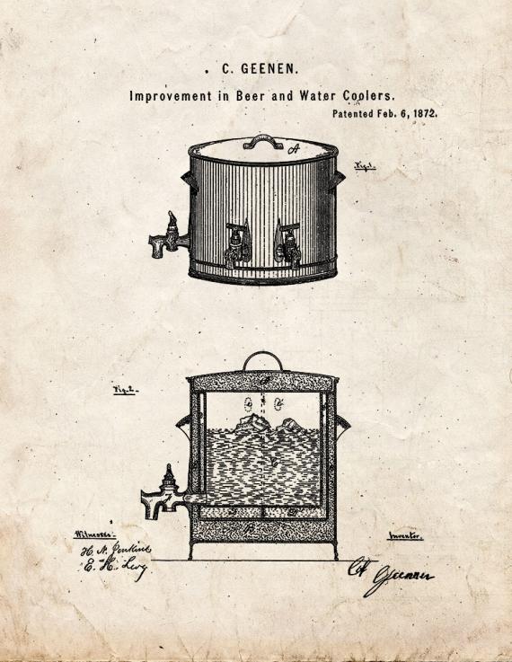 Improvement In Beer And Water Coolers Patent Print
