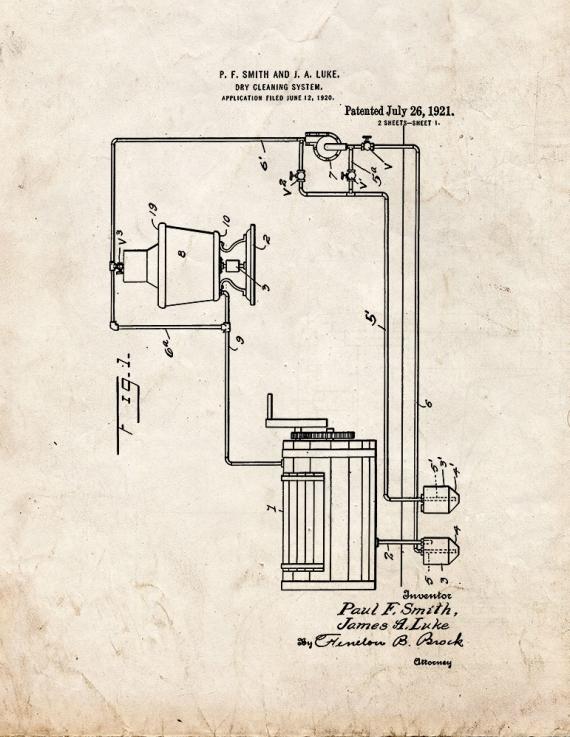 Dry-cleaning System Patent Print