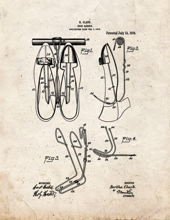 Shoe-hanger Patent Print